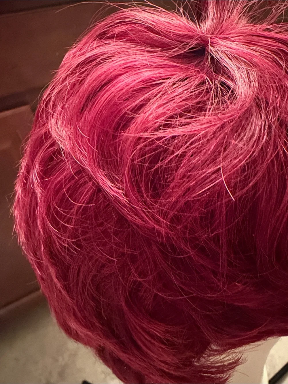 Vibrant Magenta Short Women’s Wig - Stylish Layered Cut human hair pixie